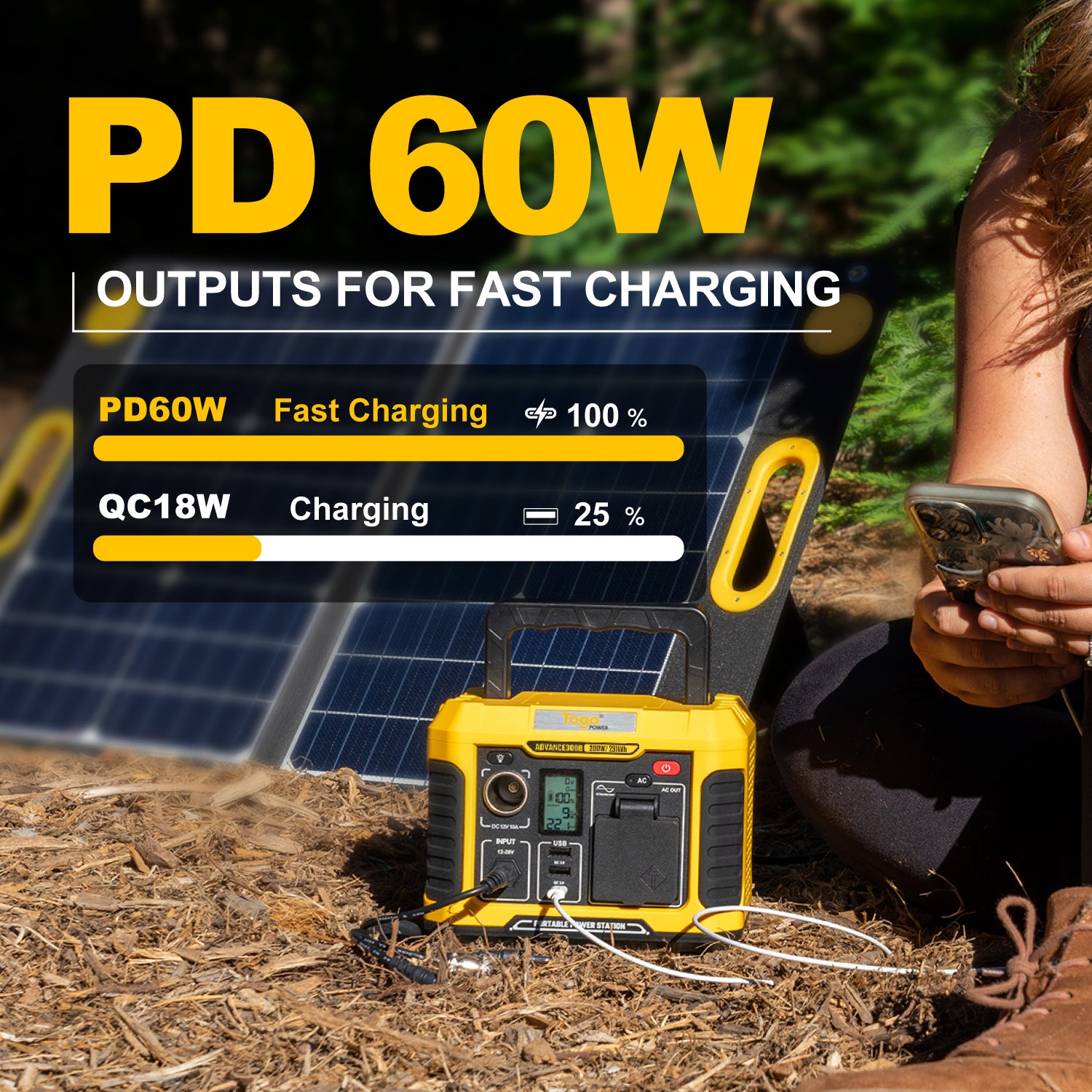 Togo Power 300W Portable Power Station, 231Wh Backup Lithium Battery 